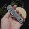 Camping Hunting Knives CR Sebenza Foldable Pocket Knife Damascus Steel D2 Titanium Blade Aluminum Handle Knife Outdoor Rescue Knives EDC Tactical Tool 240315