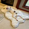 Tappetino per cani in pelliccia sintetica curva bianca invernale morbido e caldo e accogliente cuscino per animali domestici per cani di taglia media e grande - coperta di lusso durevole 2224R