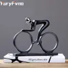 YURYFVNA BICYCLE STATUE DHAMPION CYCLIST SCULPTURE Figur HESIN Modern Abstrakt Art Athlete Bicycler Figurine Home Decor Q0525234H