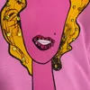 Damen-T-Shirts, Cartoon-Charakter, bedruckt, lässig, kurzärmelig, T-Shirt, 2024, Frühling, Sommer, Strass, Rundhalsausschnitt, Baumwolle, Top, Damenbekleidung