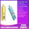 Original VOPK Shisha Hookah DTL 15K Puff 15000 Puffs Vapes jetables Stylo 20ml Prérempli Recharge Mesh Bobine Affichage Vape Desechable Vs VAPME JNR 12000 12k E Cigarette