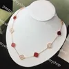 Colares de pingente 10 colar de diamante moda clássico trevo colar charme 18k rosa ouro prata banhado ágata pingente para mulheres menina dia dos namorados presente de noivado24