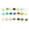 50pcs Perles à facettes à cristal mélangées 10 mm Round Colorful Crystal Pendant Connecteur Riseaux 328C