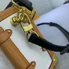 Topkwaliteit luxe designer damestas Box Bag Echt lederen handtas Boxvormige metalen hoekrand Schoudertas Modieuze draagbare crossbody schoudertas