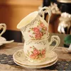 Tasse à café en céramique européenne tasse avec cuillère 220ML anglais britannique après-midi tasse à thé et soucoupe cuillère ensemble 900ML théière café 240301