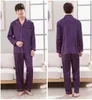 Men's Sleepwear Sets Pajamas Nightgown Size Robe Sleep Rayon Clothes Spring Autumn Mens Nightwear Pants 2pc XXXL - Shirt Purple Silk
