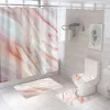 Gordijnen Roze Crack Douchegordijnen Mode Badkamer Gordijn Bad Sets Toilet Cover Mat Antislip Wasruimte Tapijt Set Modern 180x180cm Hot