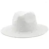 Breite Krempe Hüte Luxus Diamant Panama Weiche Geformte Strohhut Sommer Frauen Strand Sonnenkappe UV-Schutz Mädchen Fedora