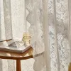Curtains Princess Lace Curtain Breathable Tulle Drape for Living Room Bedroom Kitchen Retro Window Door Curtains Home Office Decor Rideau