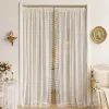 Rideaux Français Rétro Dentelle Tulle Rideau Pour Chambre Balcon Américain Pastorale Blanc Dentelle Voile Sheer Panneau Partition Porte Rideaux Personnalisé