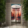 Curtains Japanese Doorway Partition Curtains Mount Fuji Red Sun Door Curatin Cherry Blossoms Kitchen Bedroom Room Door Decor Half Curtain
