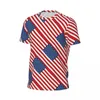 남성용 T 셔츠 미국 깃발 셔츠 줄무늬 스트라이프 프린트 스포츠 티셔츠 짧은 슬리브 퀵 드라이 티 셔츠 여름 Y2K 캐주얼 큰 크기 티