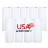 CA USA Warehouse 20oz Tumbler Wine 304 Sublimation Blanks Rostfritt stål Dubbelvägg Vakuum Skinny Cups Sublimation Tumbler