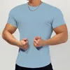 lu Outdoor Mens Crew Shirt Mens Quick Dry Sweat-wicking Tee Short Men Short Sleeve Shirts Gym Bodybuilding Summer tx2