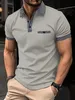 Été Nouveau homme à manches courtes décontractées Polo Office Office Fashion T-shirt imprimé T-shirt Homme Polo Polo Homme Vêtements 240313