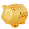 Lådor Creative Golden Pig Ceramic Piggy Bank 2023 New Kids Coin Bank Cute Cartoon Piggy Bank Gift Craft Money Box Savings Home Decor