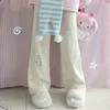 Calças femininas Deeptown Harajuku Bonito Corduroy Mulheres Japonesas Y2K Kawaii Doce Fleece Bege Calças Coreanas Lolita Estilo Feminino Sweatpants