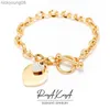 Bracelet PAXA Mode Élégant Coeur Cubique Zircone Bracelet En Acier Inoxydable Pour Les Femmes Or Couleur Épaisse Chaîne Charme Femelle Bijoux CadeauxL2403