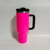 40oz sublimação neons tumblers h2.0 arco-íris quencher garrafa de água portátil esportes ao ar livre copo isolamento viagem vácuo