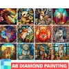 Stitch AB Diamant Peinture Plein Carré Rond Broderie Vitrail Mosaïque Animal Paresseux Cerf Loup Tigre Ours 2023 Nouveautés Décor