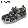 UOVO Marque Été Chaussures De Plage Enfants Fermé Toe Tout-petits Sandales Enfants Chaussures De Créateur De Mode Pour Garçons Et Filles # 24-38 240311