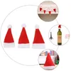 Portaoggetti da cucina 12 pezzi Copribottiglie per cappelli di Babbo Natale Supporti per stoviglie per la decorazione natalizia domestica