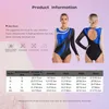 Stage Wear Femmes Strass Mesh À Manches Longues Ballet Danse Body Tops Patchwork Gymnastique Justaucorps Acrobaties Patinage Artistique Combinaisons