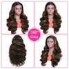 Highlight Ombre Lace Front Perücke Echthaar vorgezupft 1B/30 Körperwelle Echthaar Perücke für Frauen 13x4 Lace Front Perücke