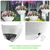 4 Pack 20 cm hängande planterträdgårdsblomma krukor hängande planterkorg för inomhus utomhusväxter med dräneringshål Vit 240309