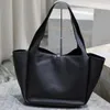 Sac fourre-tout noir de grande capacité en cuir véritable, sac à main de luxe de qualité miroir pour voyage hobo, sac de shopping