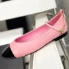 Lente zomer dames zoete ballet platschoenen runway ontwerper ronde teen enkelband hoogwaardige echte lederen vrouwelijke vrouw mooie platte schoenen