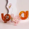 Vaser vridna formade glasvas Hydroponics Plant Vase Candle Holder Crafts Dekor för hem vardagsrum glas ljusstakar växtblomma