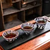 Tea Cups Kiln Change Ceramic Teacup Temmoku Glaze Multicolor Porcelain Kung Fu Pottery Japanese Master Cup Drinkware Tableware