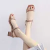 Dress Shoes Fashion Woman Sandals 2024 Summer Style Square High Heels Slip On Women Ladies Work Sandalias Low Heeled