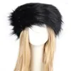 Berets Inverno Caps Chapéus de Pele Falso para Mulheres Homens Quente Cap Orelha Aquecedor Macio Fofo Engrossar Headband Bomber Snow Beanie