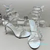 Chaussures habillées pour femmes, 9.5 cm, anneau de pied en cristal enveloppant, chaussures de Banquet stiletto de fête à la mode