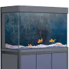 Decorações adesivo de fundo de aquário decoração para tanques de peixes, textura de concreto antigo pintura azul hd 3d pôster 555 galões habitat de répteis