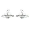 viviennes westwood earrings Product List Love Flash Diamond Saturn Rhinestone Earrings Accessories