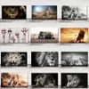 Pinturas en lienzo con cara de animales de leopardo y león grande africano, carteles e impresiones artísticos de pared, imágenes artísticas de leones y animales para sala de estar 286n