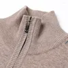 Herentruien MACROSE Herenwollen sweatshirts Herfst en winter Trui met halve rits voor mannelijke trui Effen kleur Mock Neck