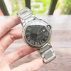 핫 디자이너 시계 고품질 여성 블루 풍선 빛나는 사파이어 유리 시계 남자 고귀한 Montre de Luxe 가죽 스테인리스 스틸 자동 시계 2024 SB065 C4