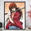 Stitch 5d bricolage anime rurouni kenshin diamant broderie art peinture de dessin animé japonais croix de croix complet mosaïque mosaïque à la main décoration intérieure