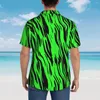 Men's Casual Shirts Green Tiger Print Beach Shirt Men Retro Animal Summer Short Sleeve Pattern Loose Oversized Blouses Gift Idea