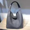 2024 hand woven vegetable basket leisure shopping tot big bag net red belt payment portable single shoulder bag