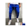 Herrbyxor Men039S strips Gym Cargo Combat Trousers Tracksuit Bot Skinny Joggers Sweat Track 2022Work6387479 Drop Delivery Apparel DHRCG