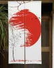 Curtains Japanese Doorway Partition Curtains Mount Fuji Red Sun Door Curatin Cherry Blossoms Kitchen Bedroom Room Door Decor Half Curtain