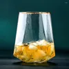 Бокалы для вина в скандинавском стиле, высококачественное стеклянное очертание в золотых хрустальных бокалах, чашка для шампанского, кофе, набор посуды для коктейлей