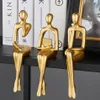 Objets décoratifs Figurines Style nordique créatif personnage doré Miniatures musicien penseur ornement salle d'étude décoration Mod2678