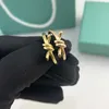 Designer V Gold Plating Mijin Knot Ring Female tiffay and co 18k Rose Twisted Rope Girl Love Ling Same Style High OKOS