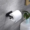 Toalettpappershållare väggmontering toalett handduk pappershållare självhäftande svart silver kök rull pappersstativ hängande servett rack badrumstillbehör wc 240313